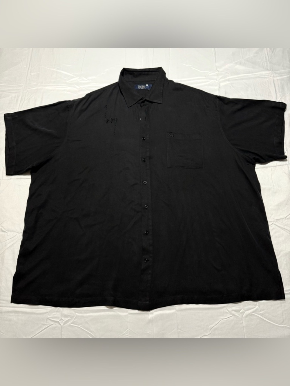 NAT NAST LUXURY 100% SILK  SHORT SLEEVE SHIRT BLACK BUTTON DOWN SIZE 4X